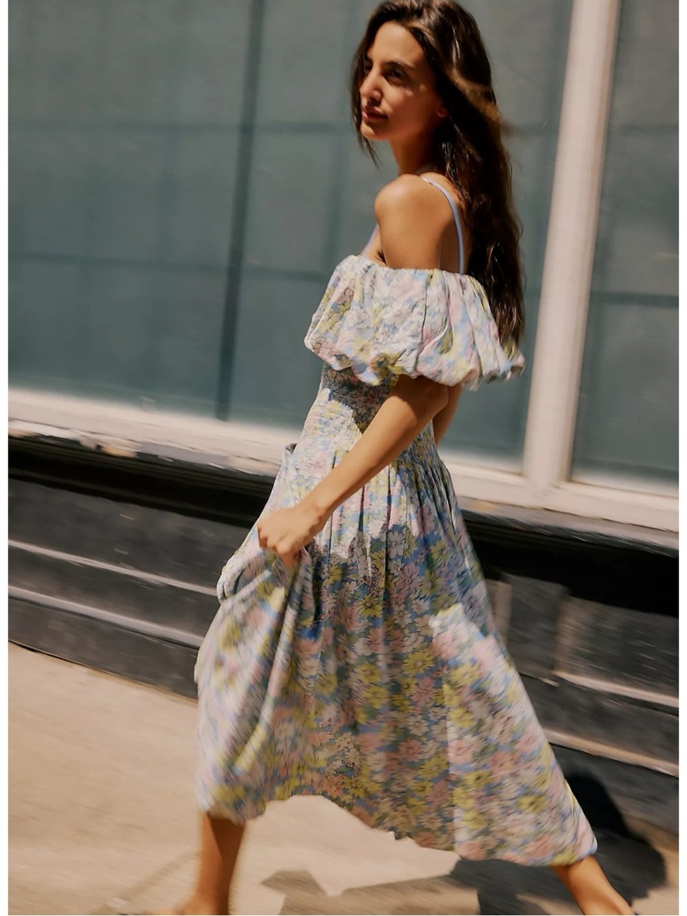 Free People Lewis Maxi Dress Pastel Small NWT Spring Floral Dainty Cottage Linen